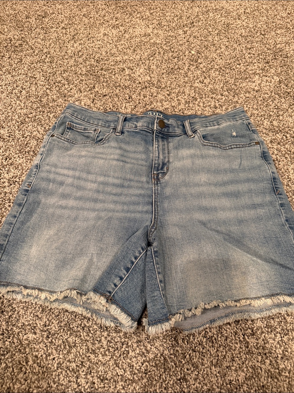 a.n.a Light Wash Denim Cutoff Shorts with Frayed Hem